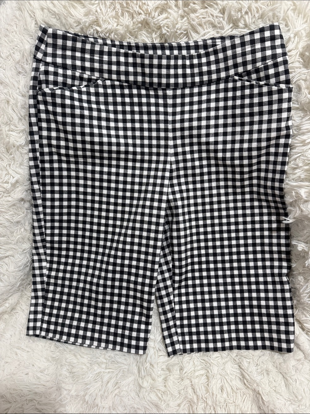Croft & Barrow Black and White Gingham Bermuda Bermuda shorts
